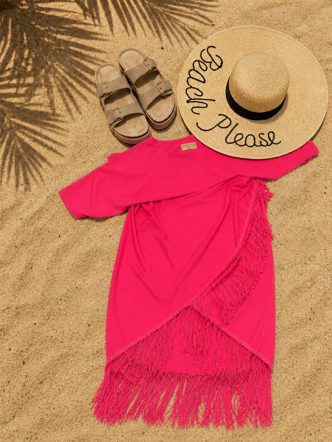 Robe de plage modeste et couvrante Cascade, coloris Corail — Maë-Lya